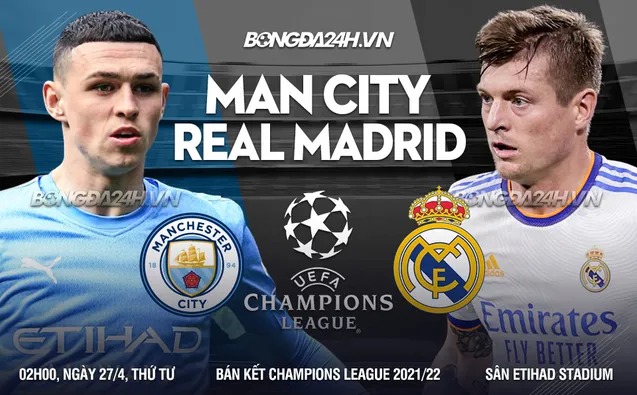 Nhận định Man City vs Real Madrid – Bán kết rực lửa